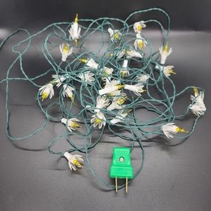 Vintage 50/60s Made in Italy Tulip/ Floral String Lites. White and Yello…